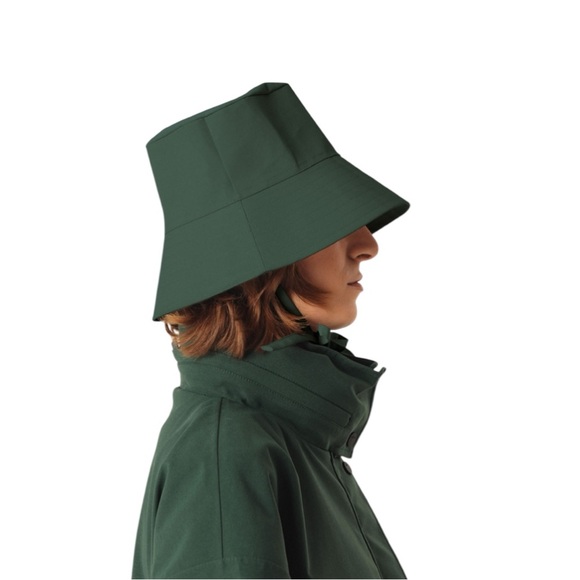 SKFK Olive Green Anjara Adjustable Tie Waterproof Rain Hat NWT - Picture 3 of 8